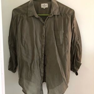 American eagle army green button down